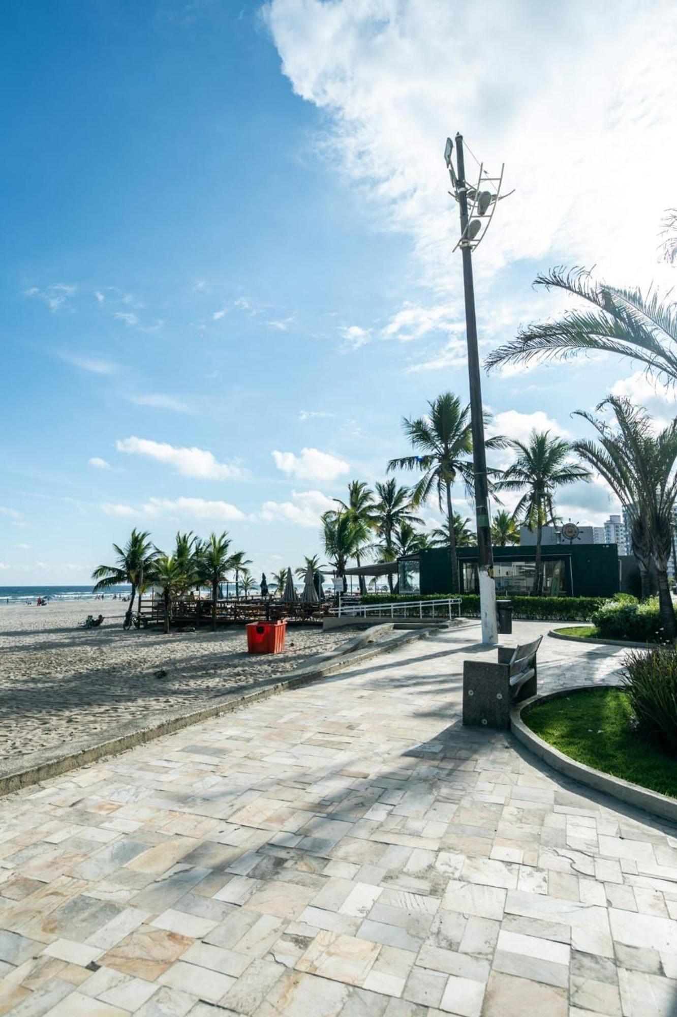 Frente Vista Mar Com Varanda Wi Fi 300Mbps E 10M Da Praia Da Tupi - Estacionamento Gratuito Praia Grande  Exterior foto