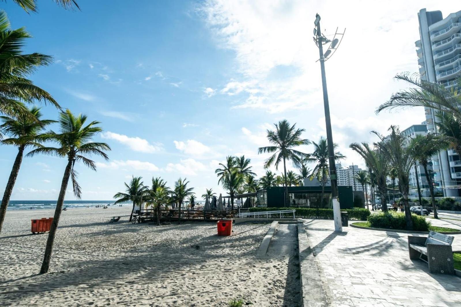 Frente Vista Mar Com Varanda Wi Fi 300Mbps E 10M Da Praia Da Tupi - Estacionamento Gratuito Praia Grande  Exterior foto